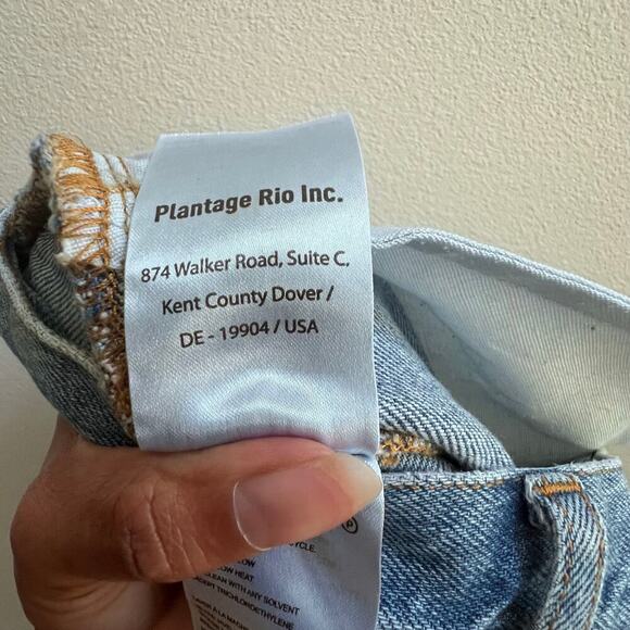 Farm Rio Light Wash Carrot Denim Pants Jeans Flare Leg Fringe Hem Blue Size 28 - Picture 11 of 11